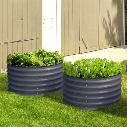 17" Tall, 24" Round Pair Metal Raised Garden Beds , (2) per set