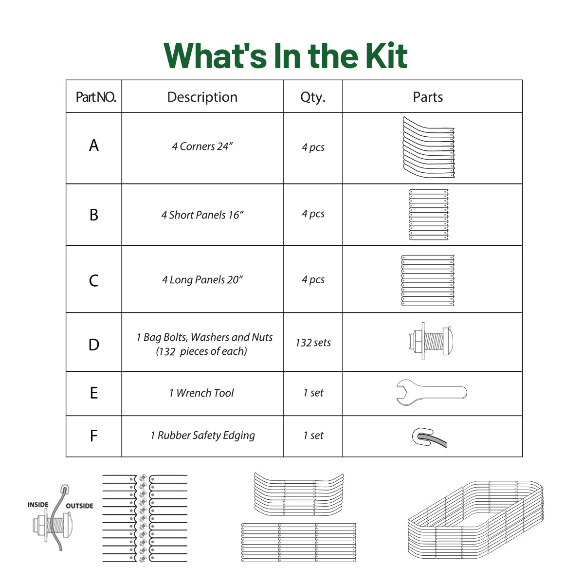 32" Tall 12-in-1 Raised Garden Bed Kits