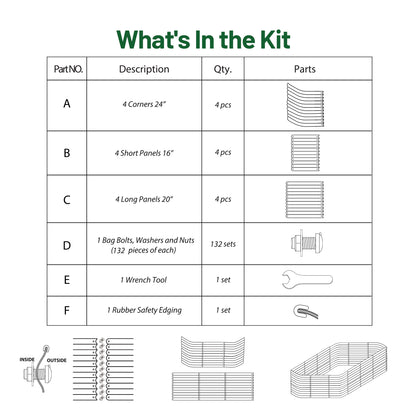 32" Tall 12-in-1 Raised Garden Bed Kits