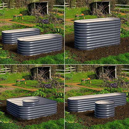 Olle 4-Style Modular Galvanized Raised Garden Beds