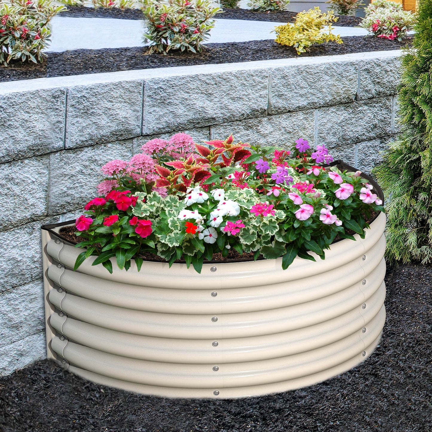 17" Tall Decorative Semi-Circle Raised Garden Bed Kits