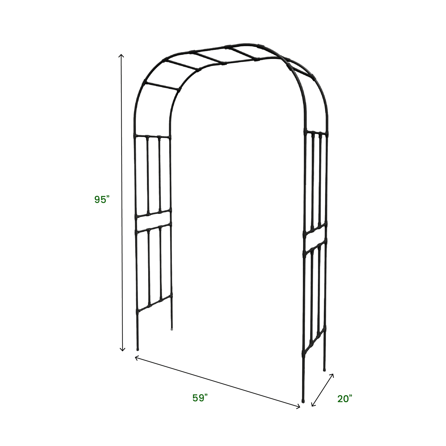 Olle Garden 95" High 59" Wide Arch Trellis